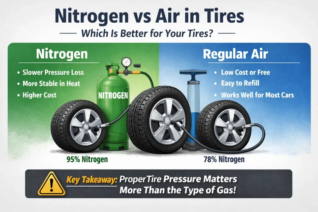 difference between nitrogen and air in tires guide